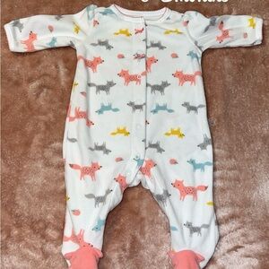 Adorable Multicolor Fox Print Kids One Piece
